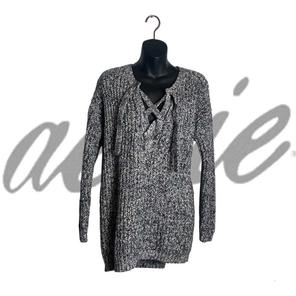 Aerie Oversized Lace Up Front Sweater Comfy Lounge Pull Over Size Medium